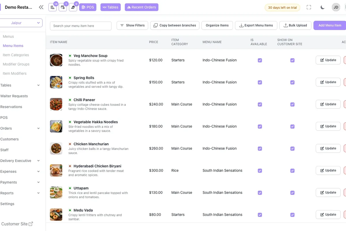 TableTrack — restaurant admin dashboard