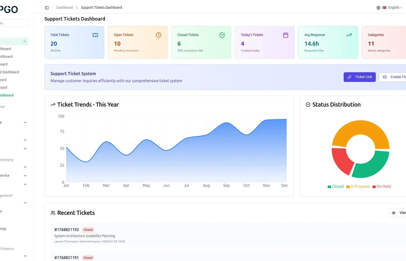 ERPGo — business ERP dashboard