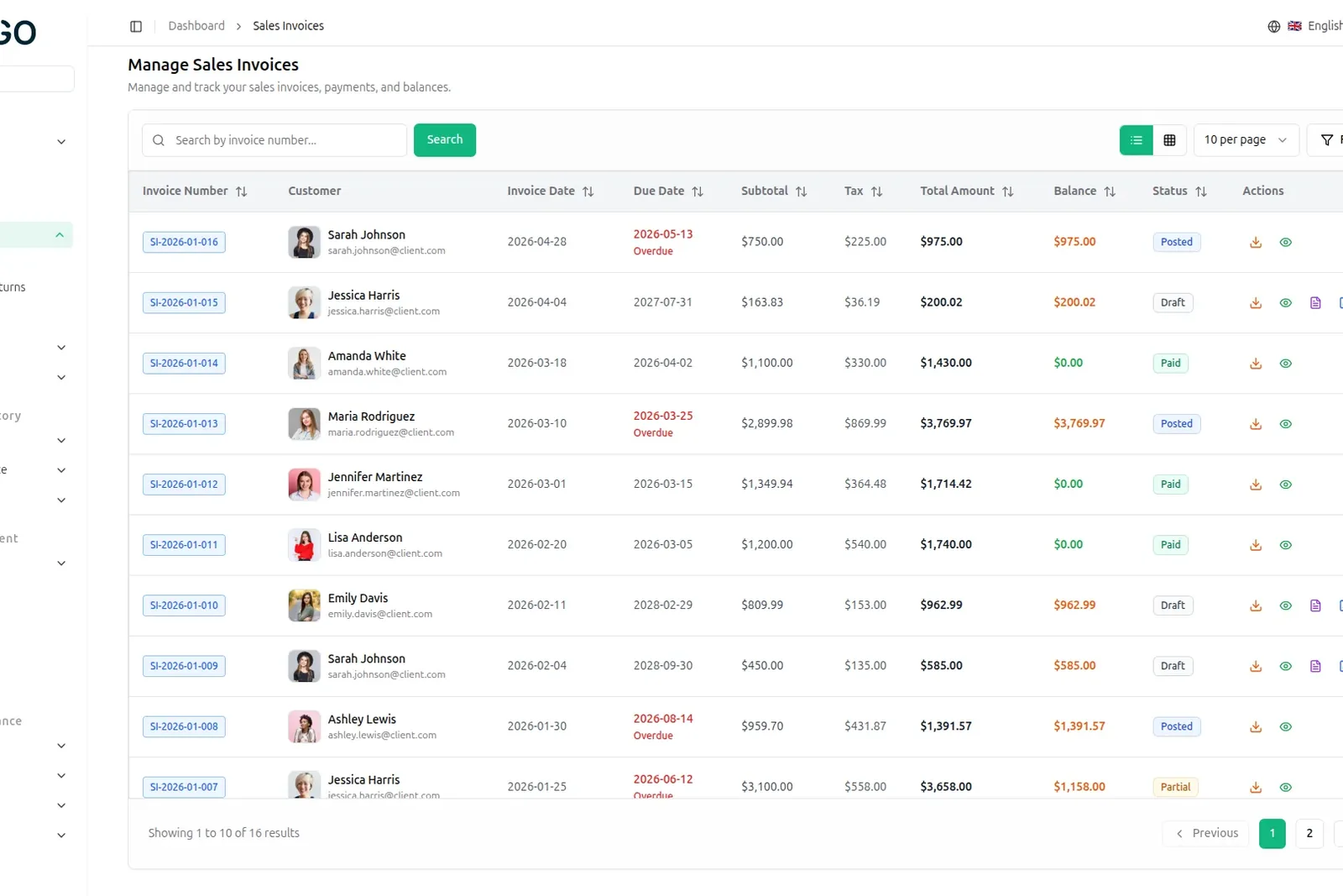 ERPGo — account dashboard
