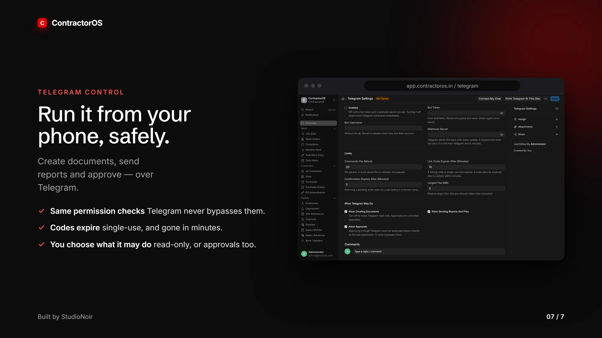 ContractorOS Telegram control